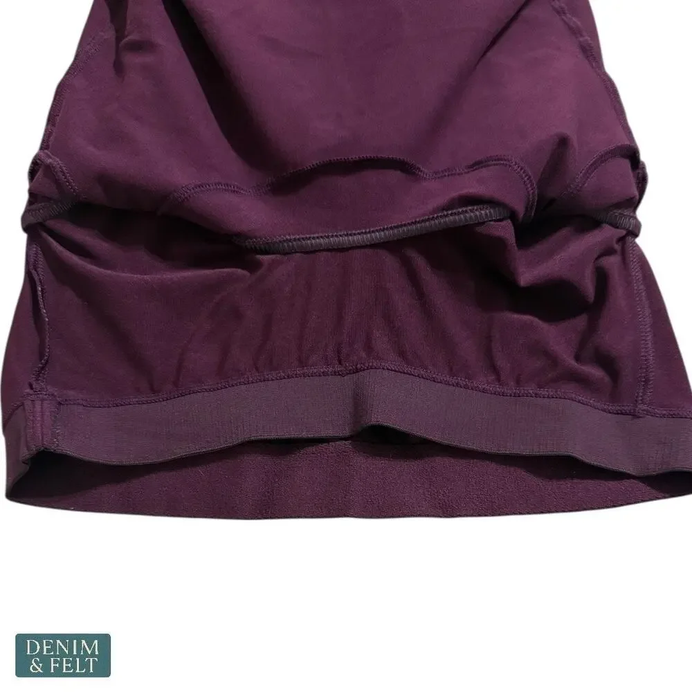 Alo Yoga Long Arch Tank Top Small Black Plum Purple Cutout Gym Activewear Lounge